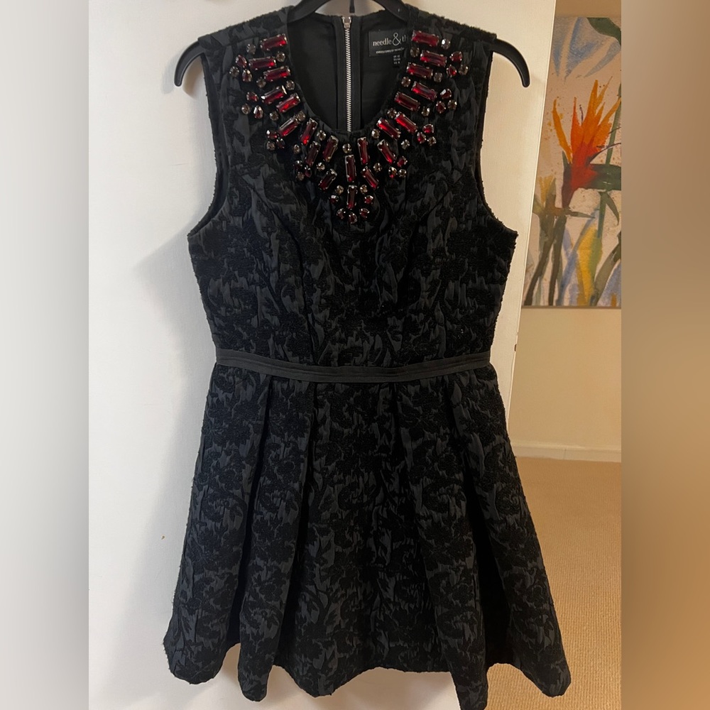 Needle & Thread velvet holiday dress w gem detail